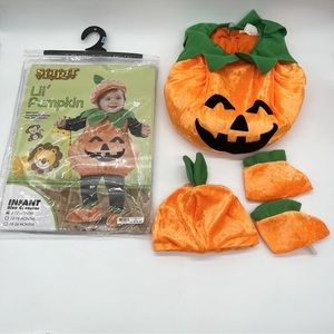 Spirit Halloween Lil Pumpkin Halloween Costume 4 pcs Set Size 3-12 Months